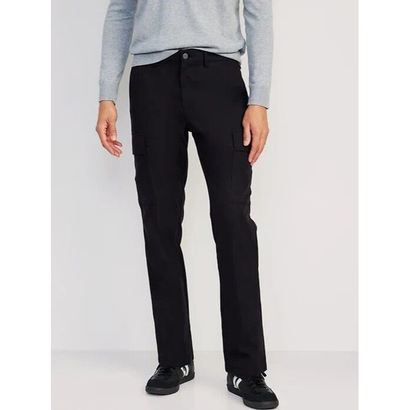 Old Navy Straight Ultimate Tech Built-In Flex Cargo Pants Mens 34x38 Black NEW - Picture 1 of 8